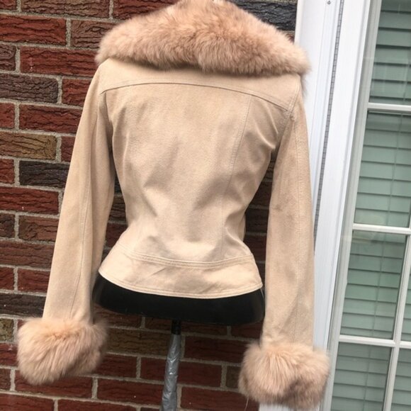 Real Fox Fur Suede Jacket. - Picture 5 of 8